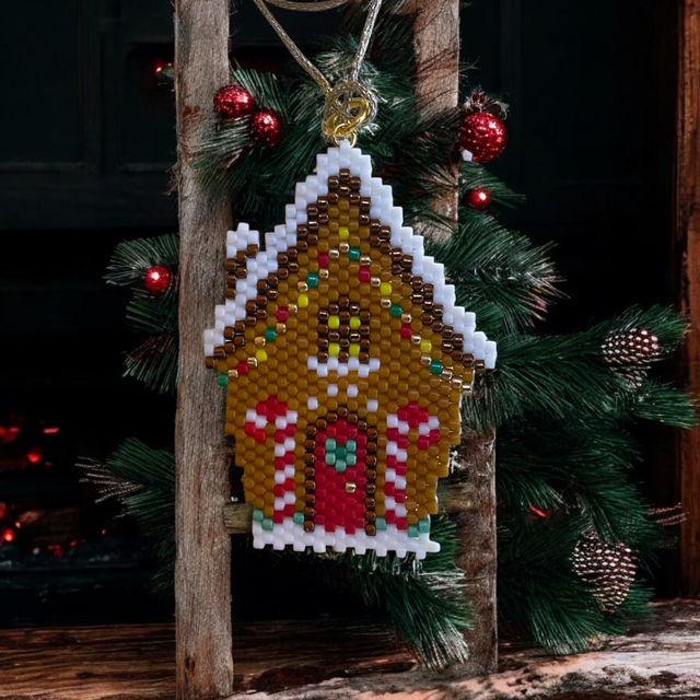 Déco de sapin -maison en pain d'épices