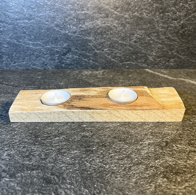 Teelichthalter mit Baumkante 