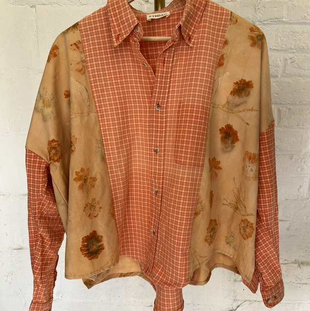 Chemise à pans orange