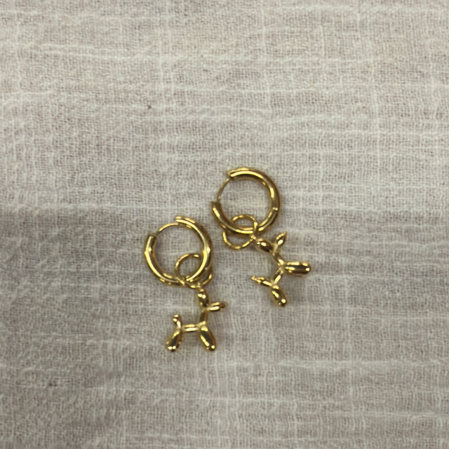 Oorbellen ballon hond goud