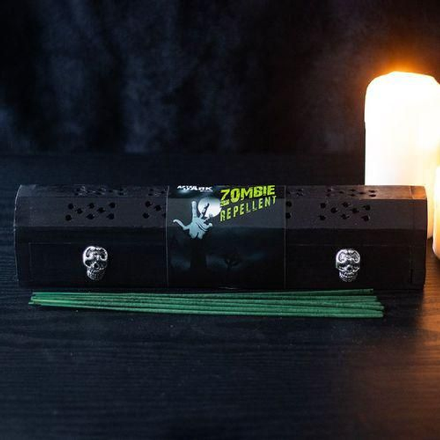 Zombie Repellent Incense Sticks in Wooden Box