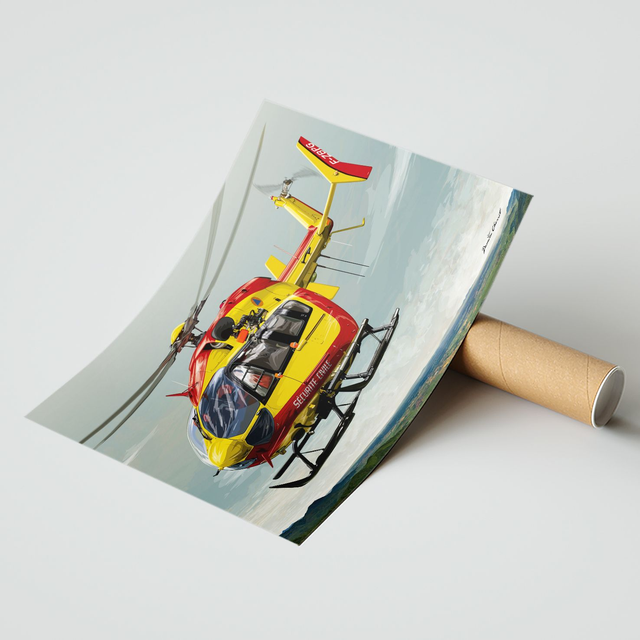 Illustration EC145 - Damien CHARRIT - Peintre de l'Air et de l'Espace