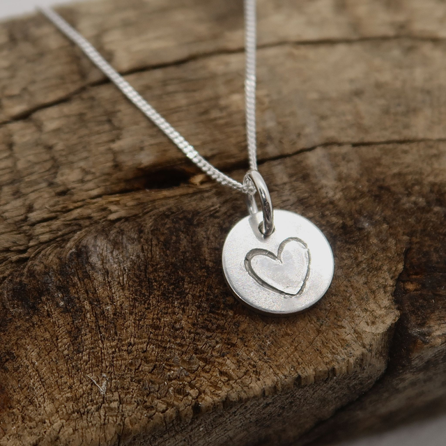 Personalised Stamped 10mm Disc Necklace 