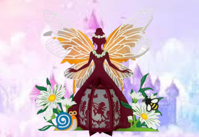 Lanterne Fée marron papillon