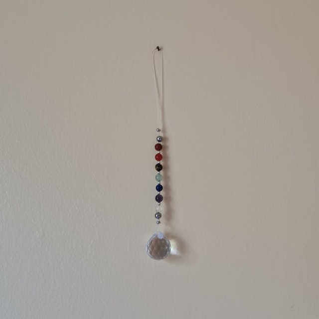 Supension 7 chakras fil boule de prisme