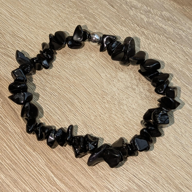 Bracelet "Obsidienne noire" baroque BR-211
