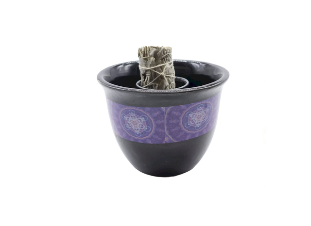 Bol Fumigation Céramique Métatron Noir 13cm