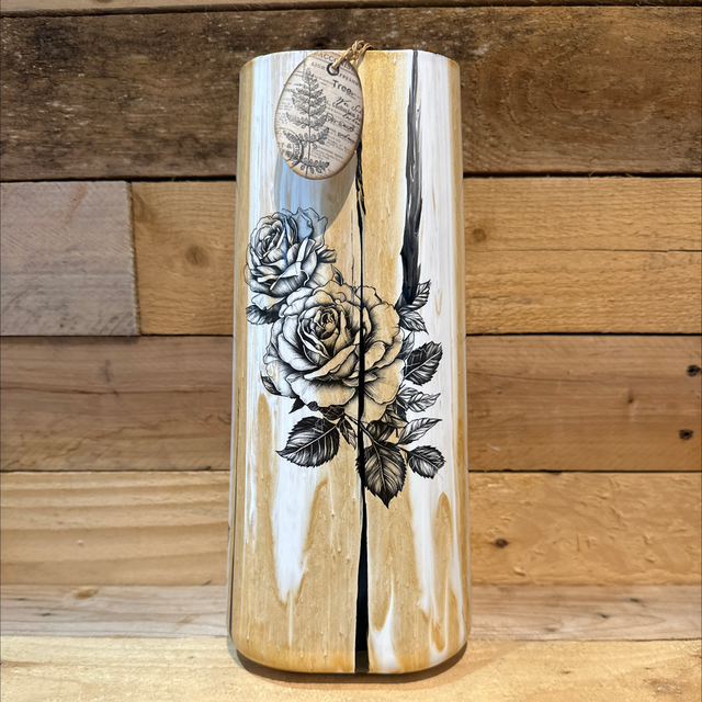 Acrylic Pour Rose Vase 