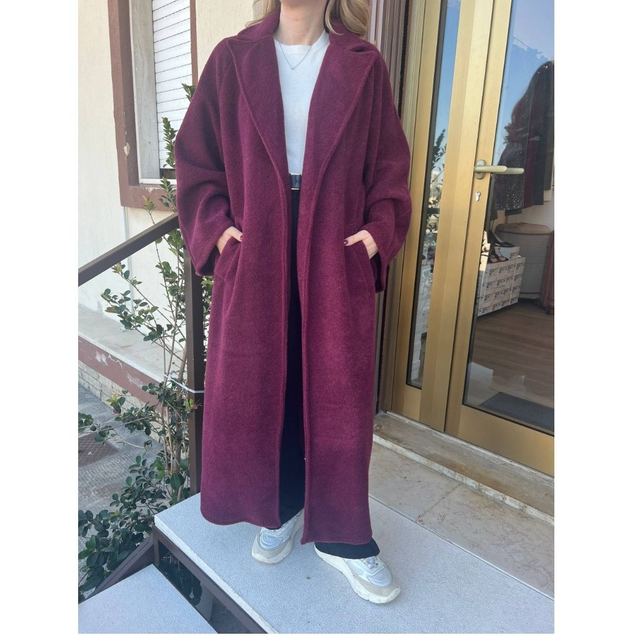 CAPPOTTO IN LANA COTTA CON CINTURA