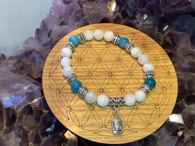 Bracelet Apatite et Pierre de Lune 8mm