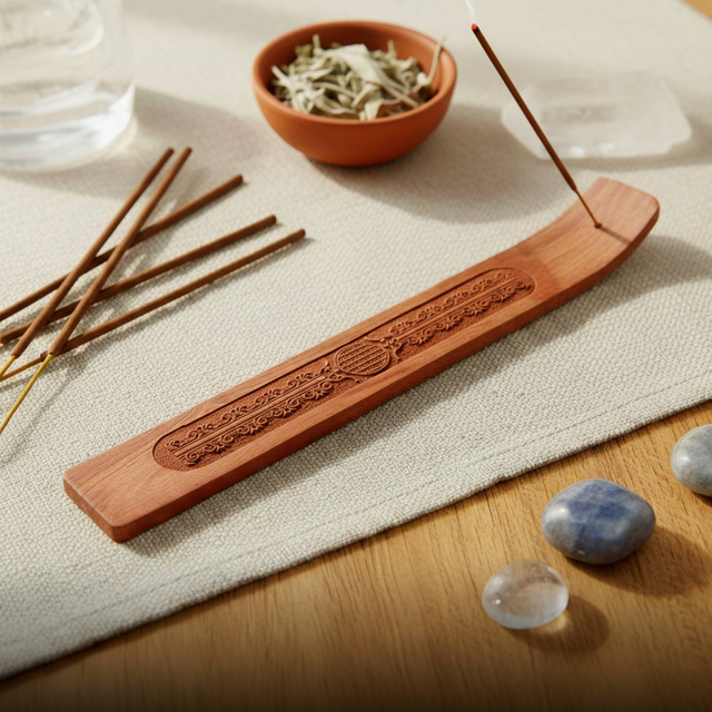 Porta Incenso In Legno Fiore Della Vita