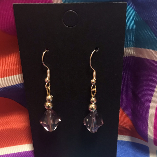 Purple Dangling Earrings- PUR14