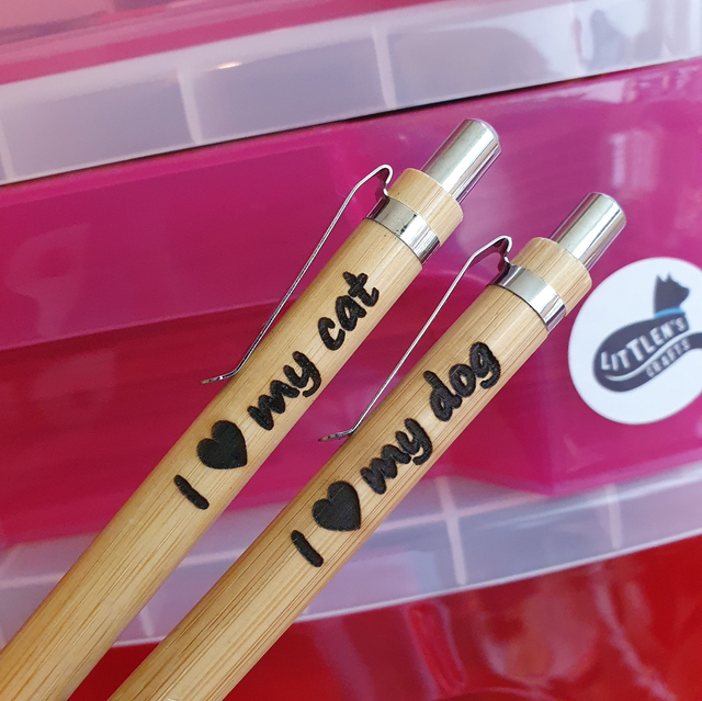 “I love my cat/dog” Bamboo Pens