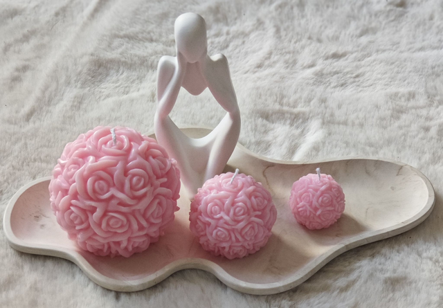 Le Trio de bougies &quot;ROSY&quot;