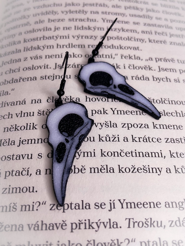 Náušnice Havranní lebka