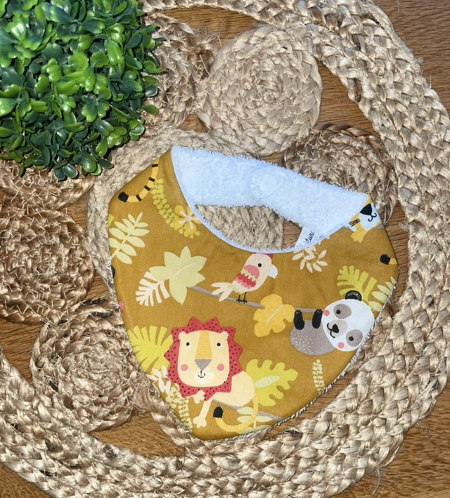 Bavoir JUNGLE (forme bandana)