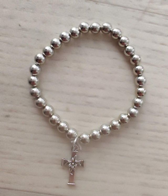 Silver Beaded Bracelet 