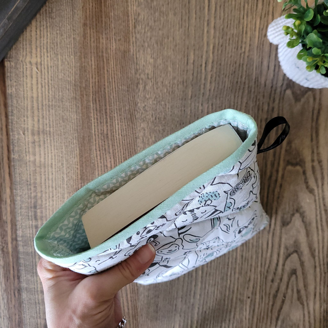 Pochette pour livre Poche : Animaux vert clair