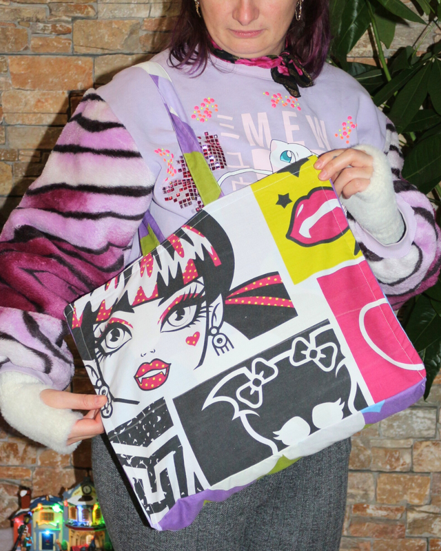 Sac Cabas Upcyclé – Modèle Unique « Monster High »