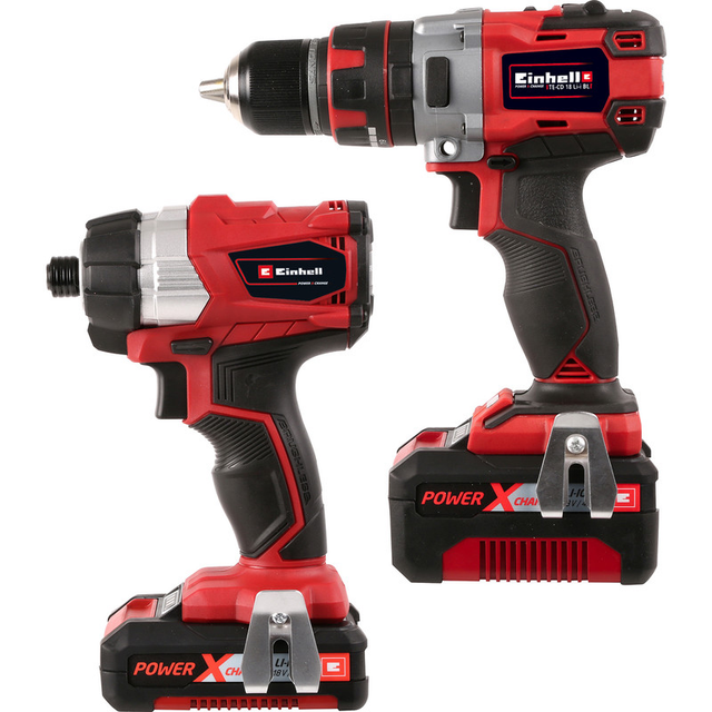Einhell 18V Brushless Combi Drill &amp; Impact Driver Twin Pack 1 x 4.0Ah &amp; 1 x 2.0Ah 