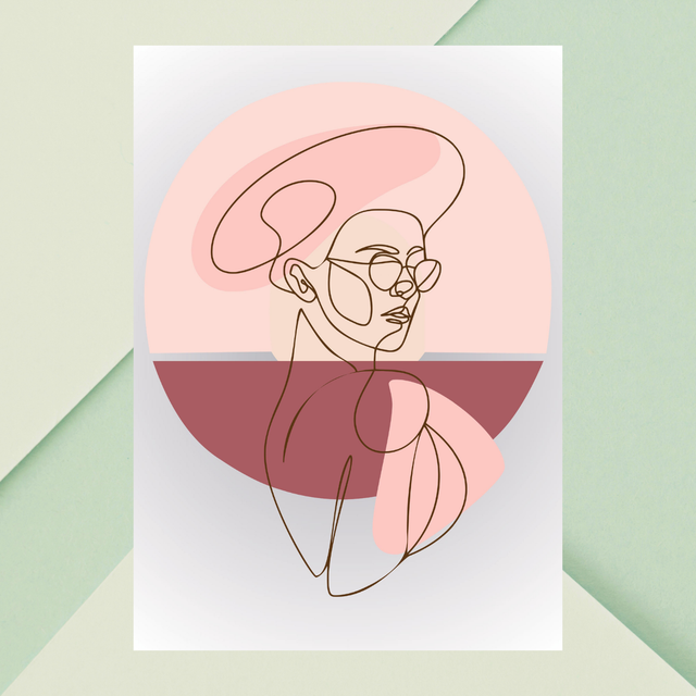 Illustration de Dessin Linéaire Élégante et Féminine - Art Mural Sophistiqué  / Elegant Feminine Line Drawing Illustration - Sophisticated Wall Art 