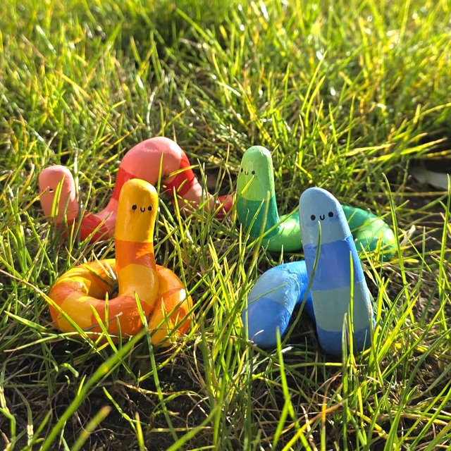 Worms! - Unique hand-made clay figurines