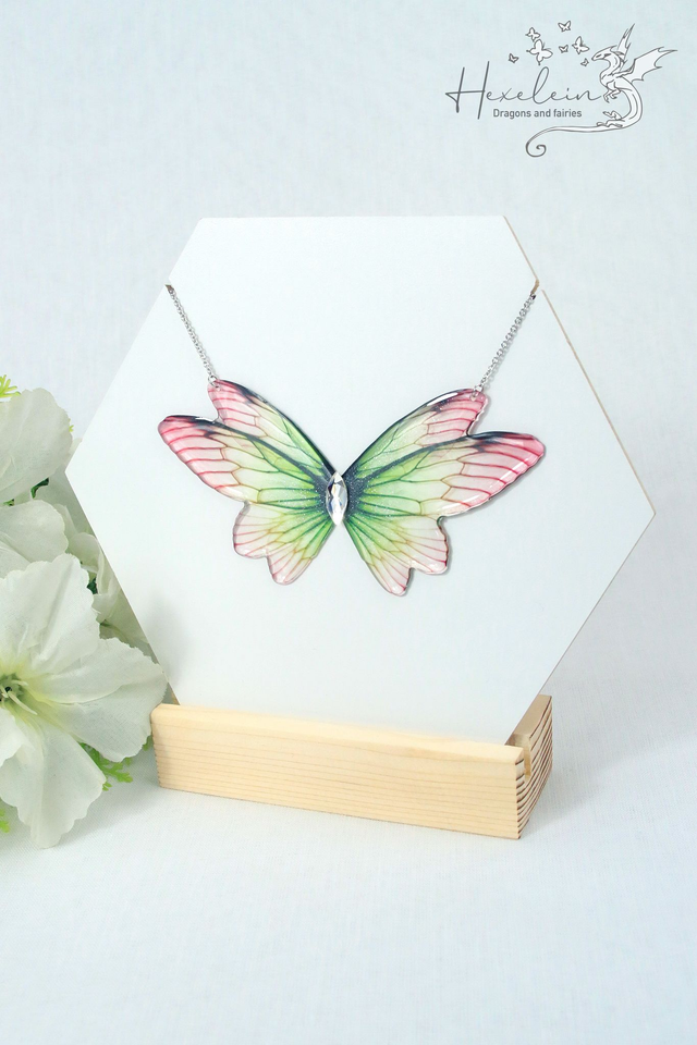 Forest Flame Large Fairy Wings Necklace