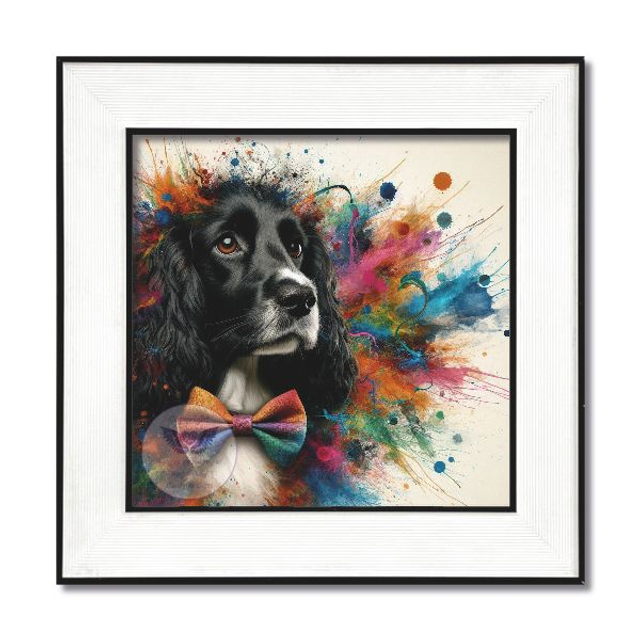 Artistic dog print in square frame (D12)