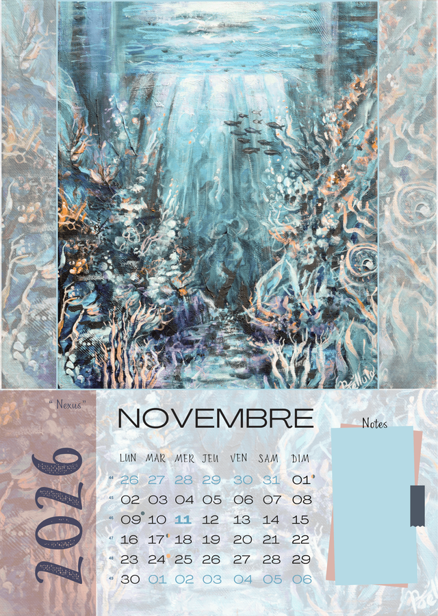 Calendrier mural Bellule Art 2026 — “Échos organiques”