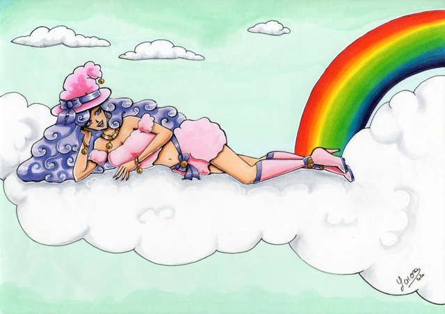 Print cloud and rainbow