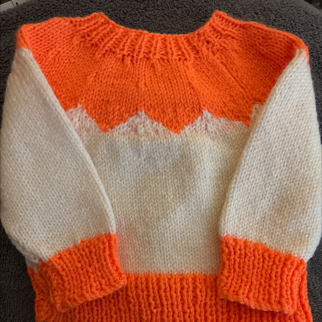 Cream and orange jumper 6+months 