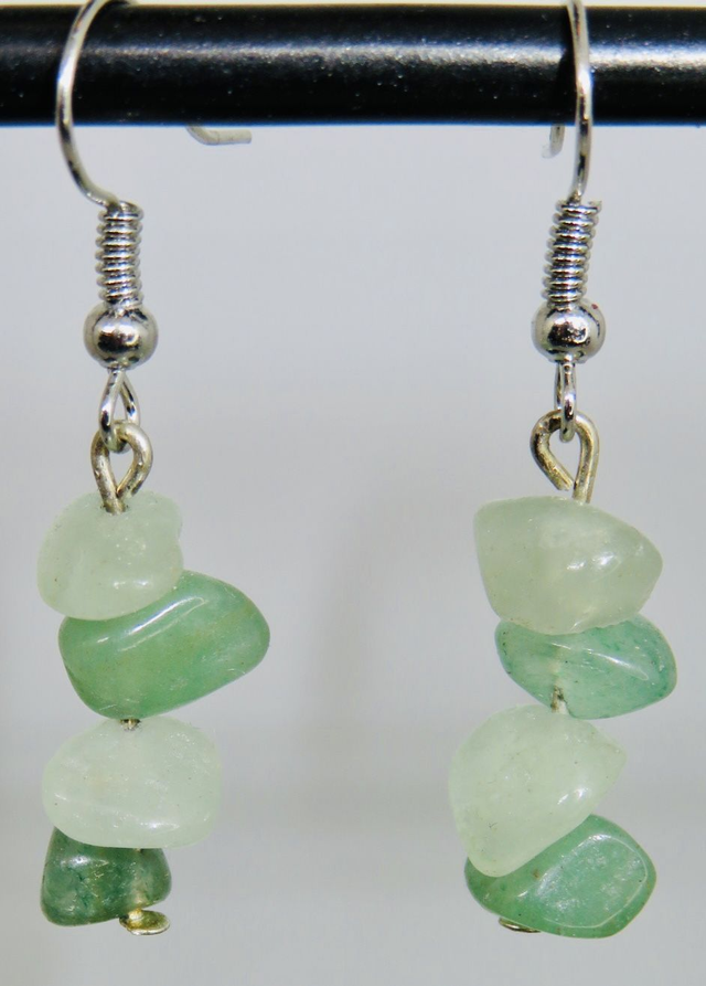 Boucle d'oreille pendante en Aventurine verte