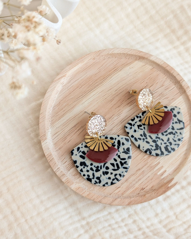 Boucles d'oreilles SUZON bordeaux