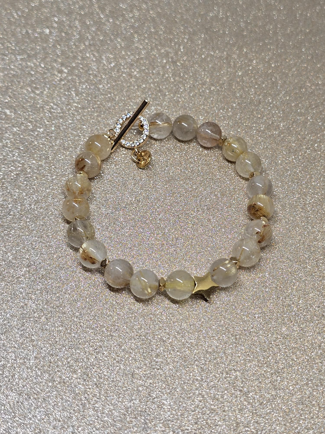 Bracelet Quartz rutile en 0,8 cm 