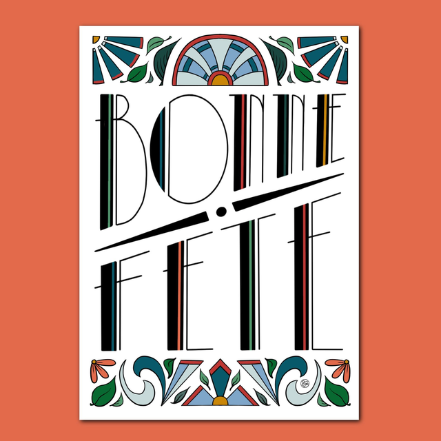 Carte Bonne Fête Art Déco 