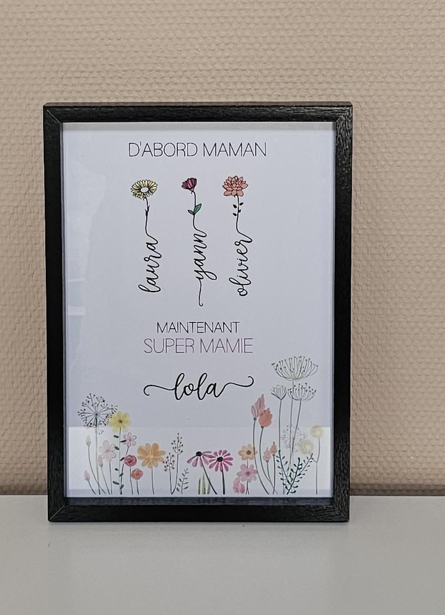 Cadre famille thème fleur