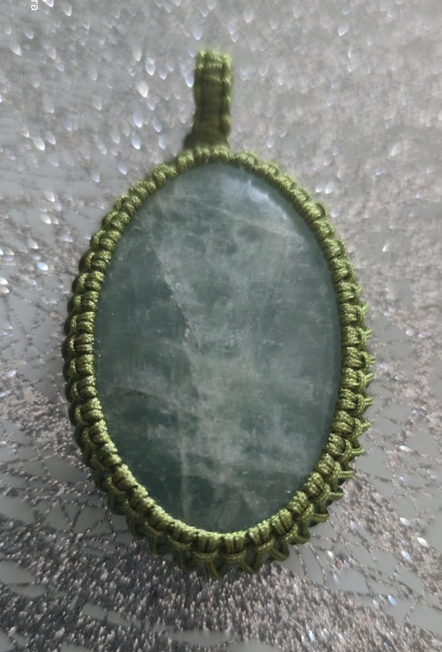 Macramé Fluorite Pendant 