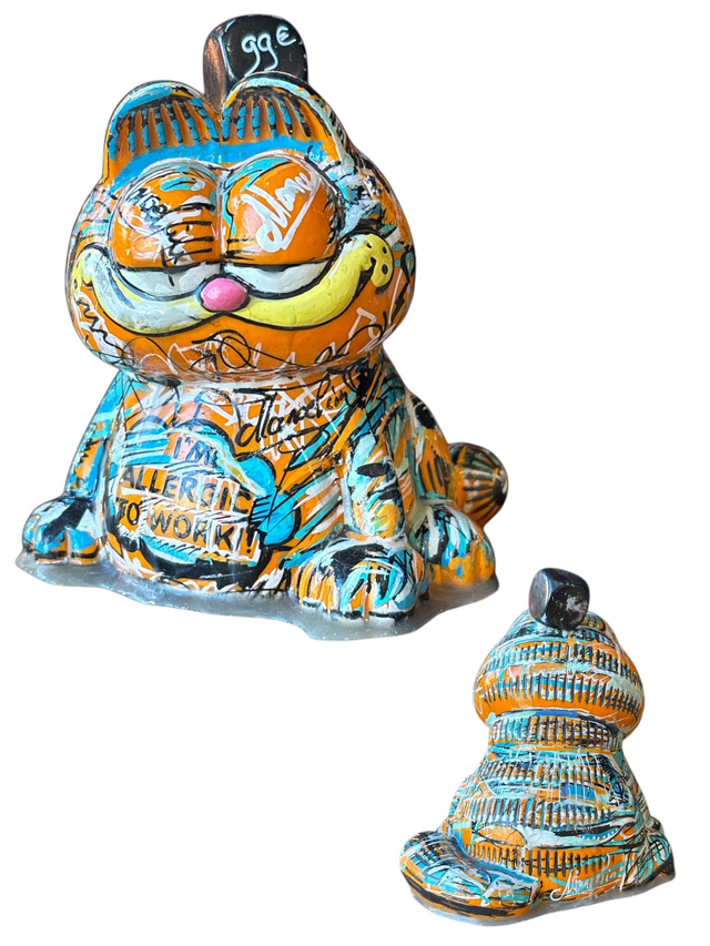 Garfield  figurine custom signée LM Art. Format 10 cm