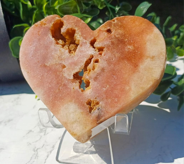 Pink Amethyst Heart with Citrine