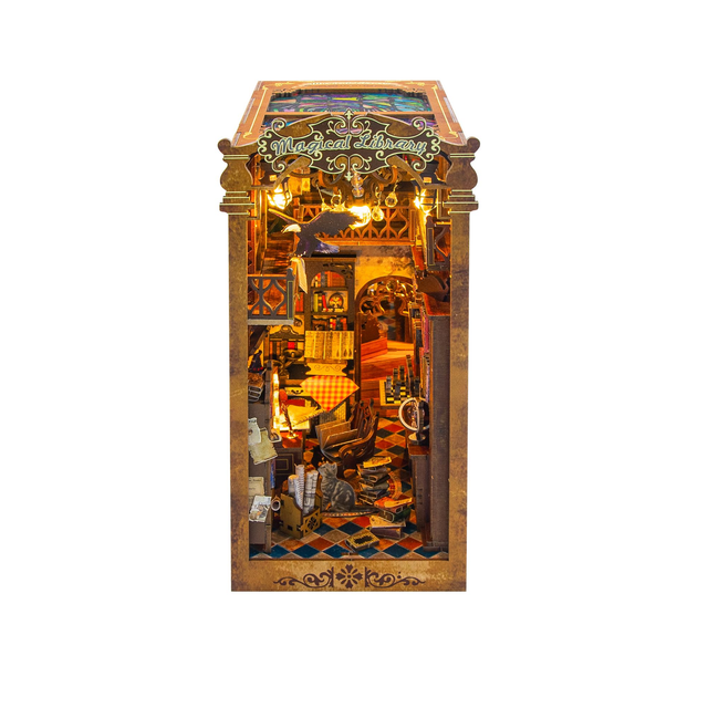 Serre-Livre / Bookend Diorama Lumineux - Magical Library