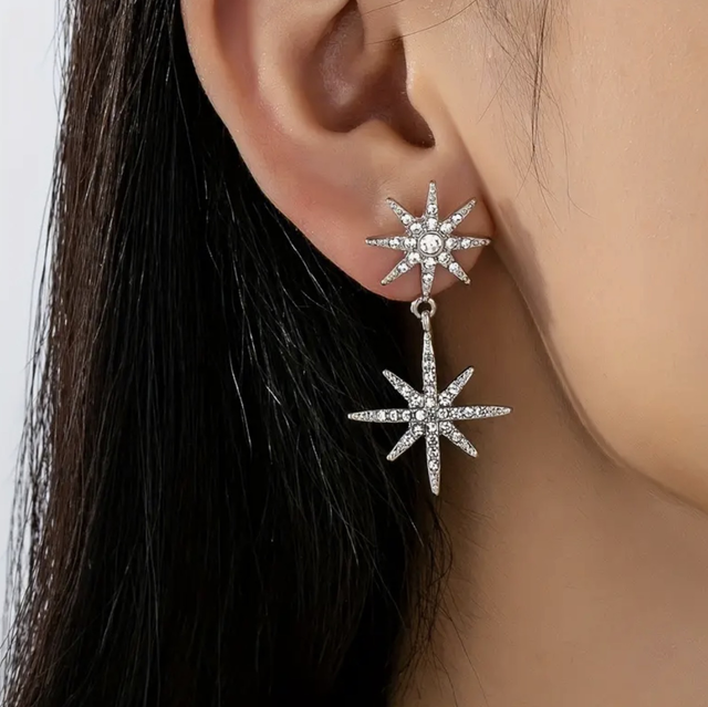 Silver starburst dangles