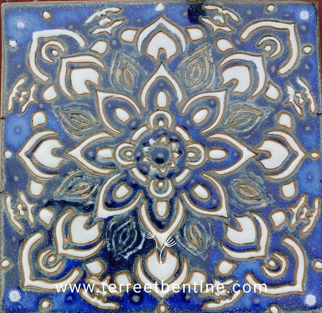 COLLECTION: Floraison - pièce UNIQUE - 20,5 X 20,5 cm - Vendu