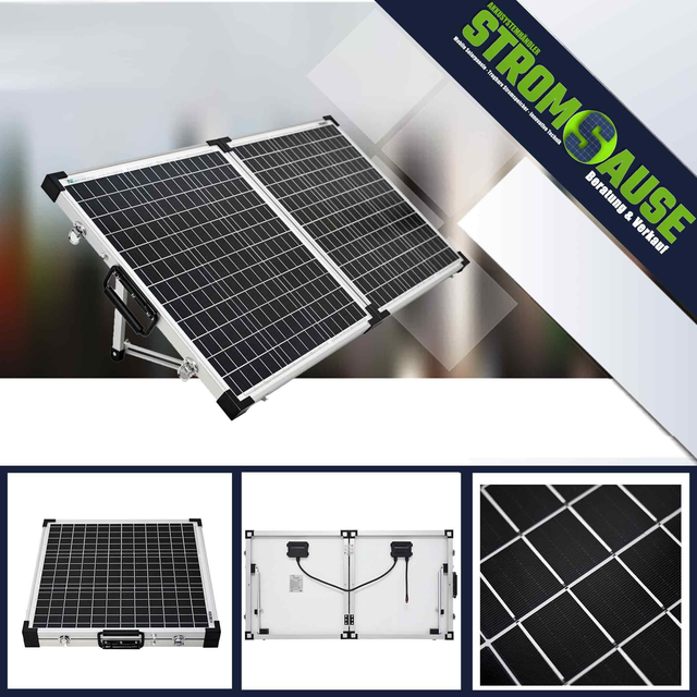 a-Tronix 100 Watt Solar Alukoffer inkl. Adapterkabel z.B. für Ecoflow Powerstations