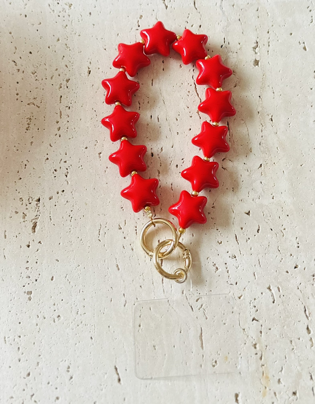 Sterren telefoonkoort rood 