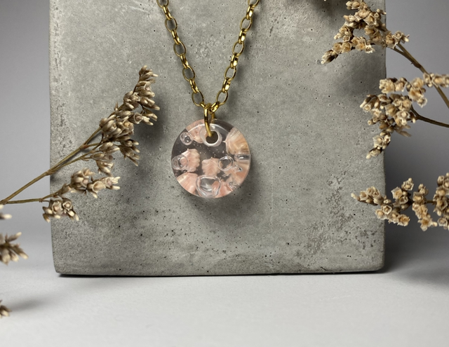 Collier maille ovale Briza rose 