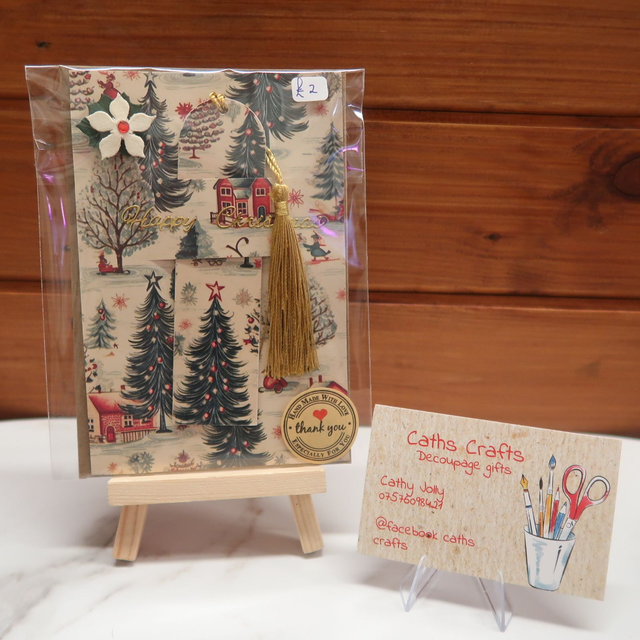 Christmas Bookmark Greeting Card