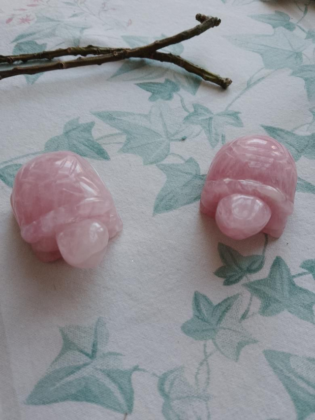 Tortues en quartz rose A