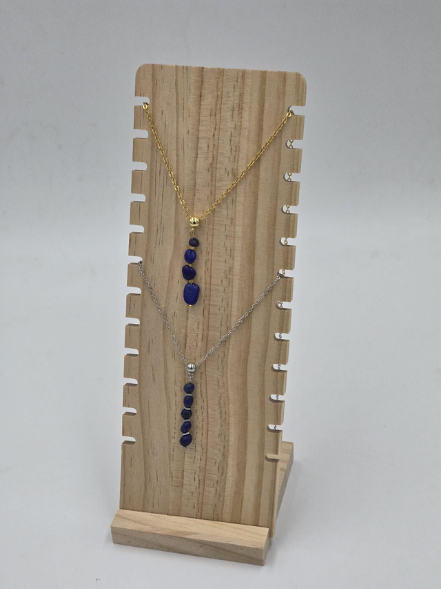 Collier Lapis lazuli acte acier inoxydable 