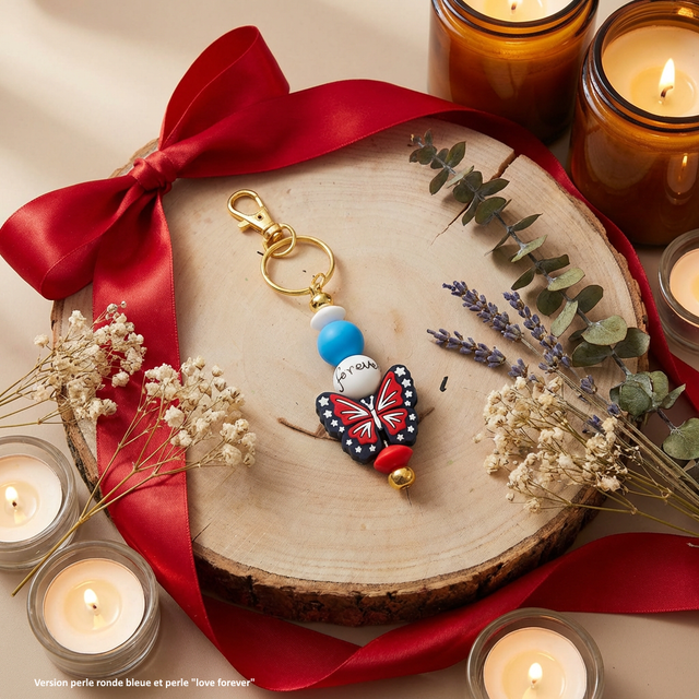 Porte-clé Papillon Rouge