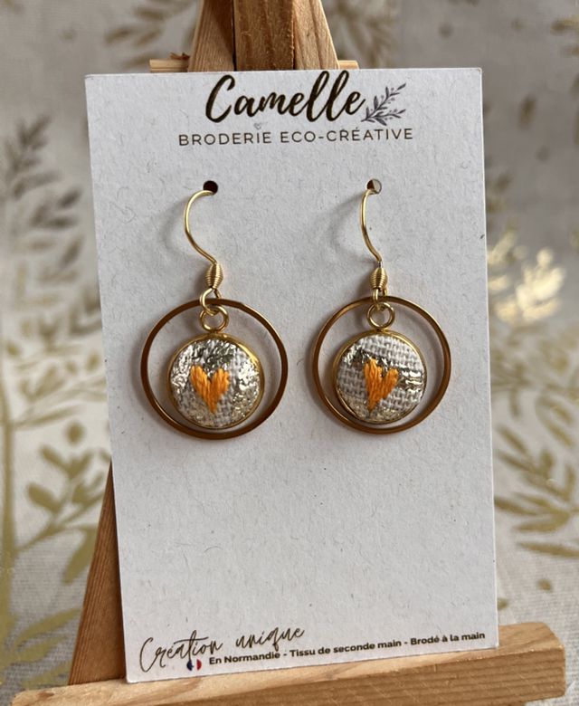 Petite Boucles d’oreilles brillante/orange